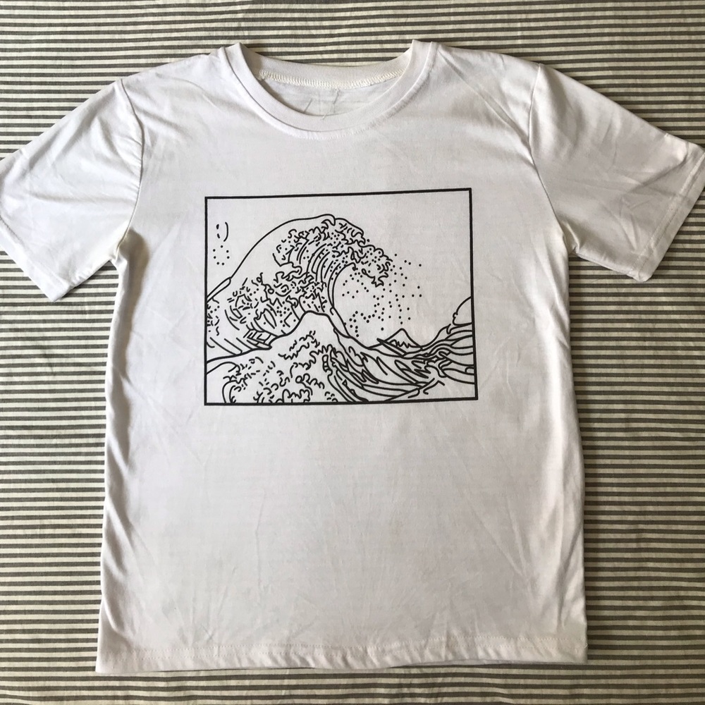 White Tee With a Wave